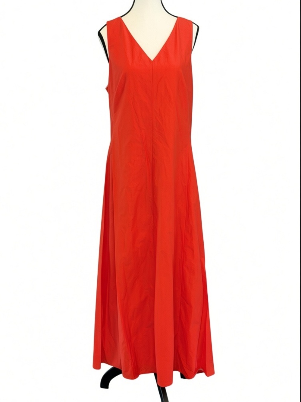 NWT Theory Soft Lawn Open Back Maxi Dress Poppy Red XL Cotton Blend $365